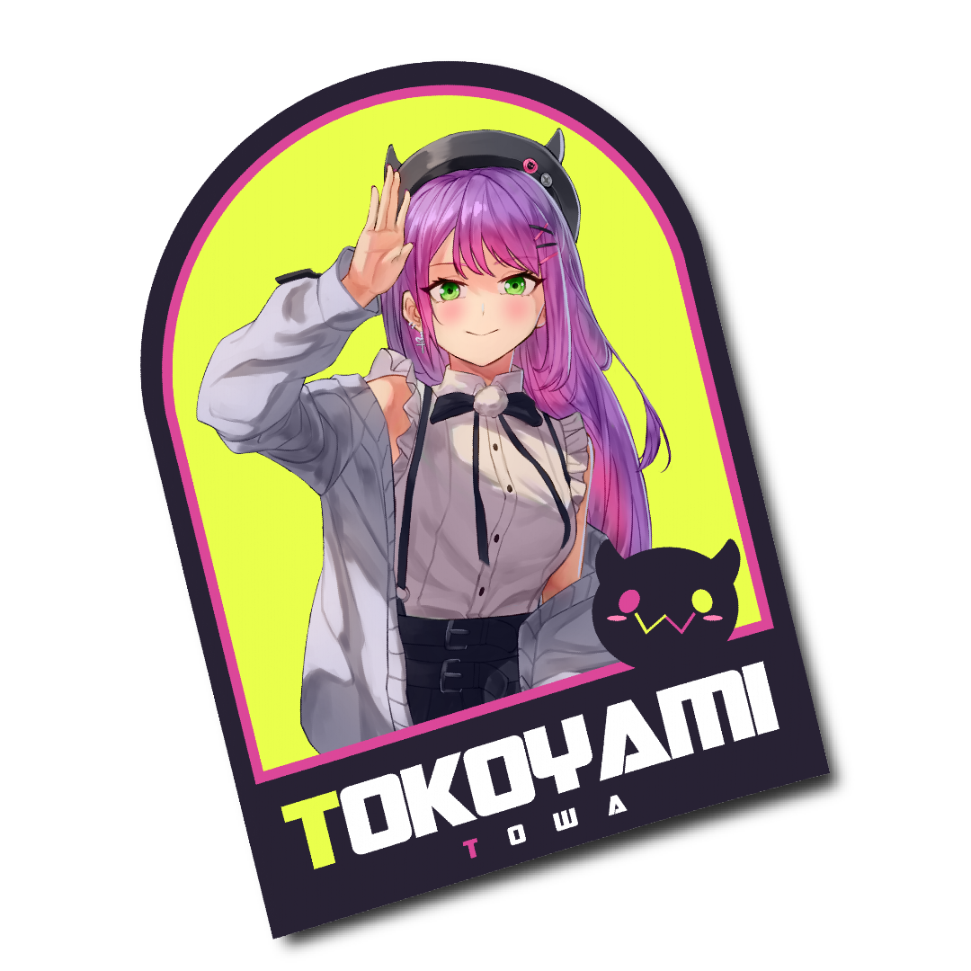 Custom Design sticker of Tokoyami Towa from Hololive with cute pose