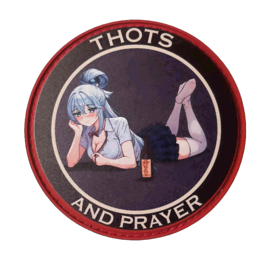 Custom anime patch of Aqua from Konosuba with Thots Prayer design